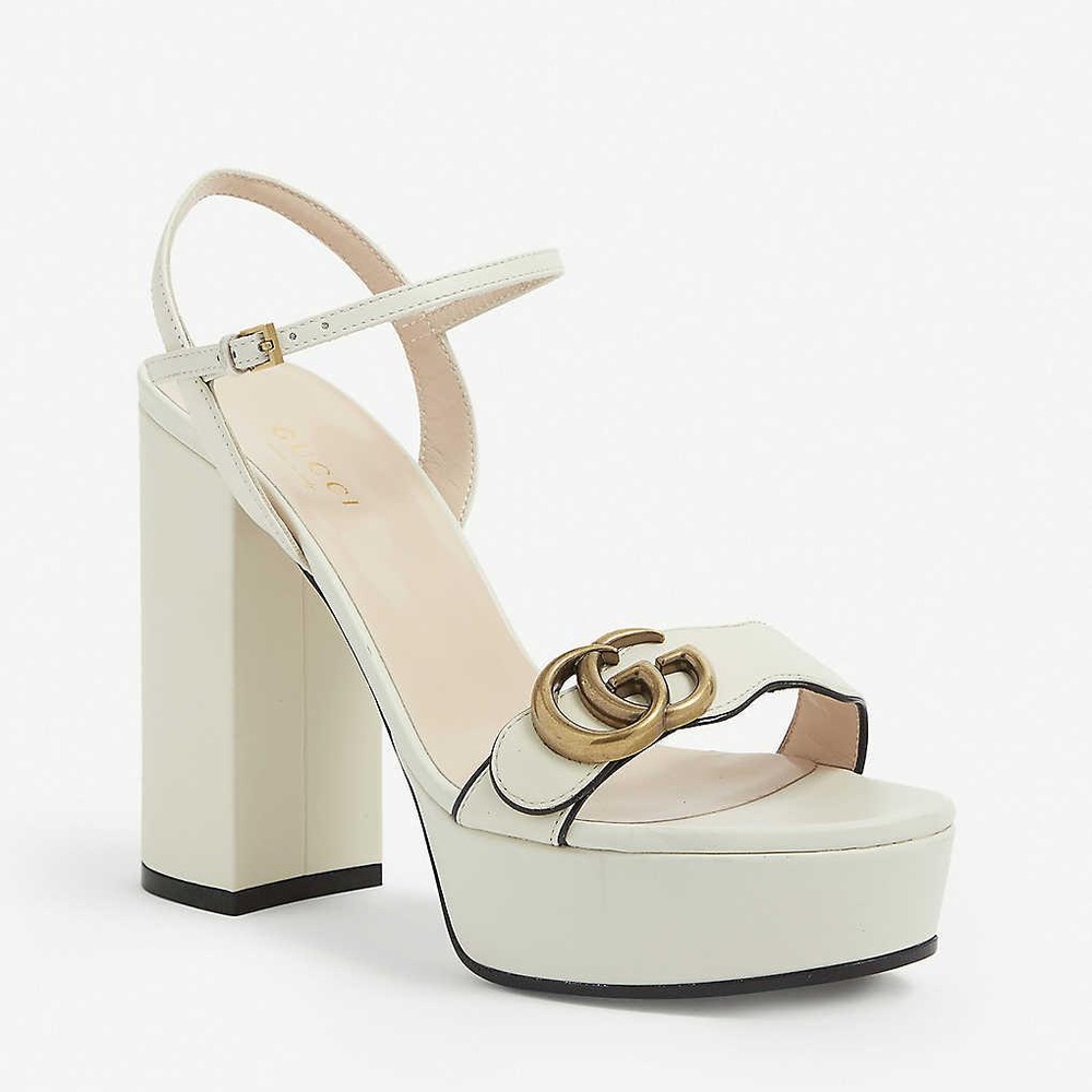 White Gucci Platform Sandals